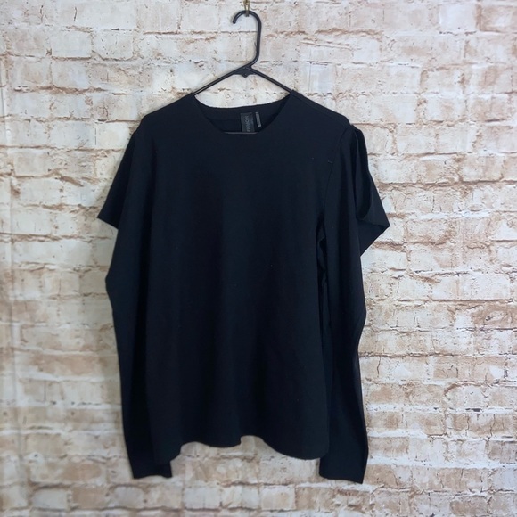 Norma Kamali Dropped Cold Shoulder Twill Shirt Size Large - Picture 1 of 5